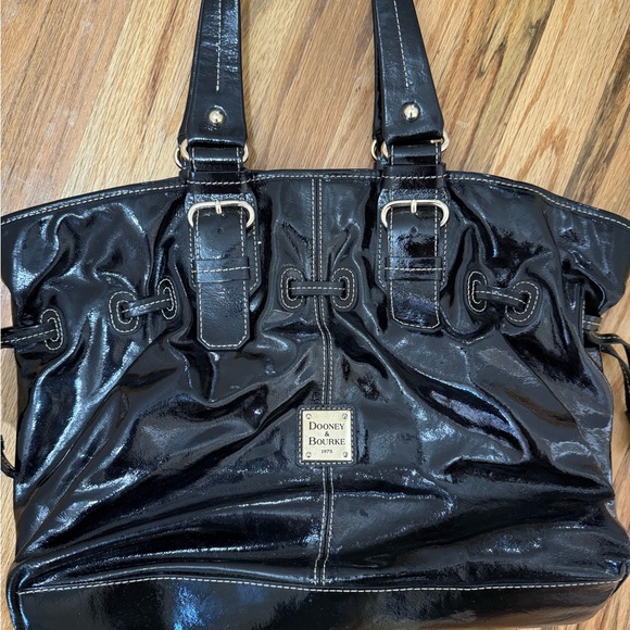 Dooney & Bourke Black Glossy Tote Bag - Picture 8 of 11